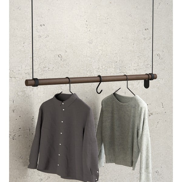 Hnědý nástěnný věšák z dubového dřeva 110 cm Swing L – LIND DNA-image-1