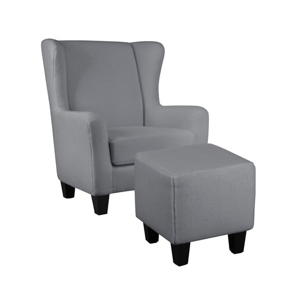 Šedé sametové křeslo ušák Zhili - Støraa