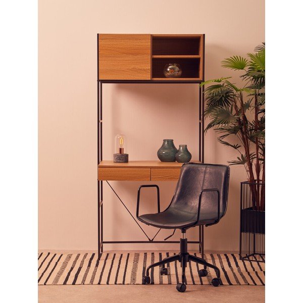Černá kancelářská židle z imitace kůže Branson – Premier Housewares-image-4