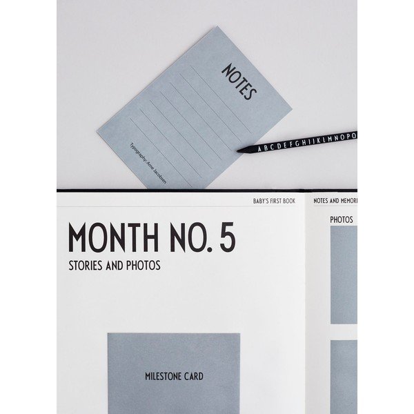 Černá dětská vzpomínková knížka Design Letters Baby's First Book-image-4