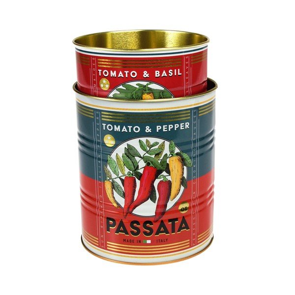 Dekorativní cínové úložné boxy v sadě 2 ks ø 11x13 cm Passata – Rex London-image-2