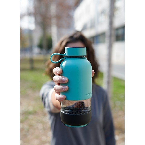 Tyrkysová cestovní skleněná lahev 500 ml To Go – Lékué-image-3