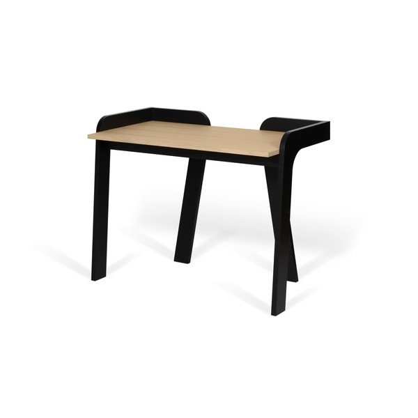 Černý pracovní stůl s deskou v dekoru dubu TemaHome-image-1