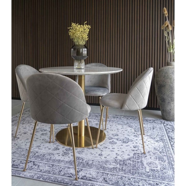 Kulatý jídelní stůl s deskou v dekoru mramoru ø 90 cm Bolzano – House Nordic-image-1