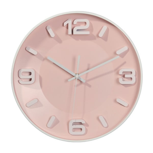 Růžové nástěnné hodiny Ixia