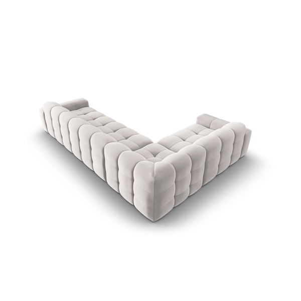 Světle šedá sametová rohová pohovka (levý roh) Kendal – Micadoni Home-image-4