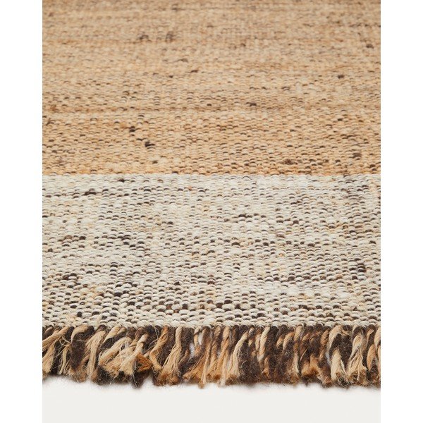 Béžový oboustranný ručně tkaný jutový koberec 160x230 cm Sully – Kave Home-image-4