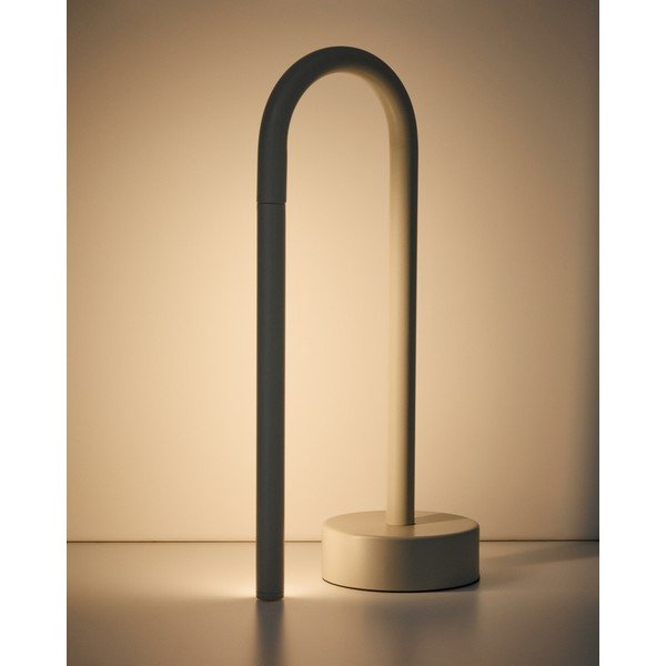 Slonovinová kovová LED stolní lampa (výška 30 cm) Bow – Kave Home-image-2