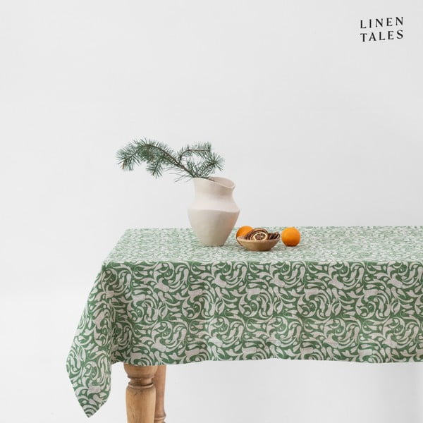 Lněný ubrus 140x200 cm Evergreen Damask – Linen Tales