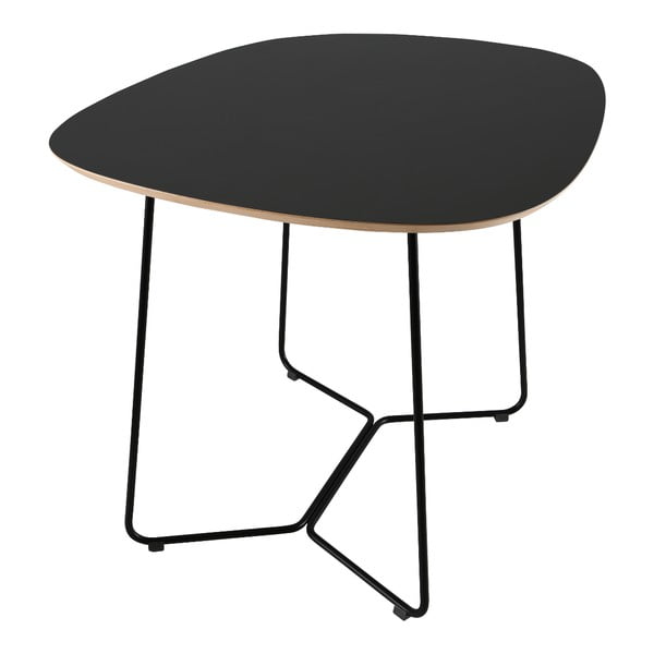 Černý stůl s kovovými nohami IKER Maple X