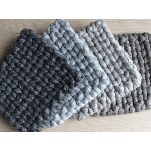 Antracitový pletený podtácek z vlny Wooldot Braider Coaster, 20 x 20 cm-image-3