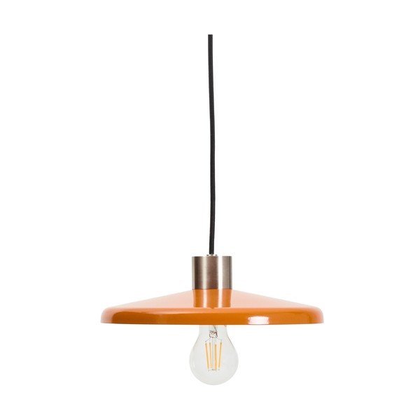 Oranžové závěsné svítidlo s kovovým stínidlem Nuvira – Kave Home