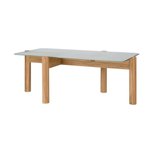 Konferenční stolek se skleněnou deskou v přírodní barvě 55x105 cm Kob – noo.ma