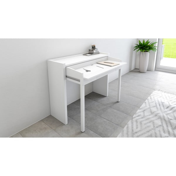 Pracovní stůl s bílou deskou 36x110 cm Mel – Woodman-image-1