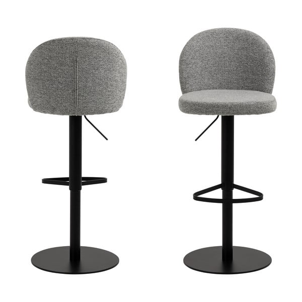 Černo-šedá barová židle s nastavitelnou výškou (výška sedáku 55 cm) Patricia – Actona-image-3