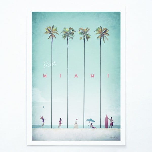 Plakát Travelposter Miami, 50 x 70 cm