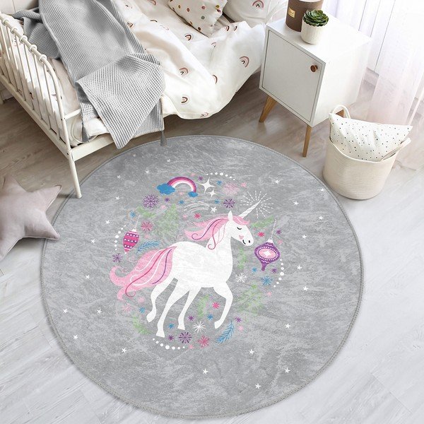 Šedý dětský koberec ø 120 cm Comfort – Mila Home-image-1
