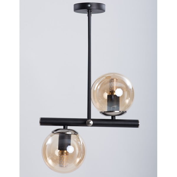 Černé stropní svítidlo se skleněným stínidlem ø 15 cm Libra – Squid Lighting