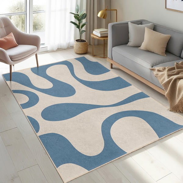 Modrý pratelný koberec 160x230 cm Blue Latte – Mila Home-image-2