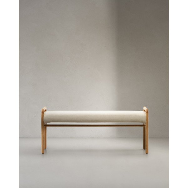 Lavice v krémové a přírodní barvě Macaret – Kave Home-image-4