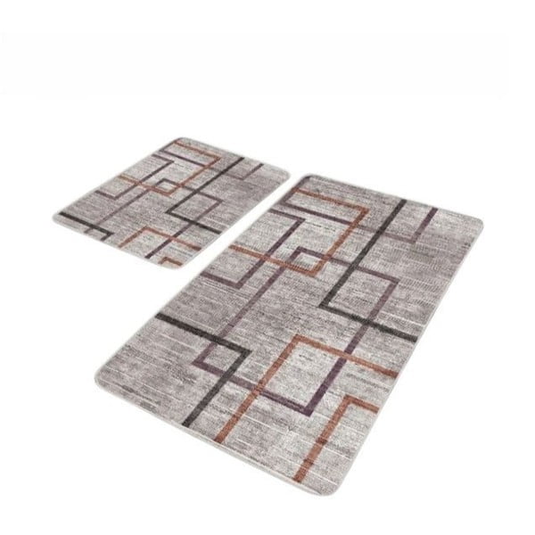 Šedé sametové koupelnové předložky v sadě 2 ks 60x100 cm – Mila Home