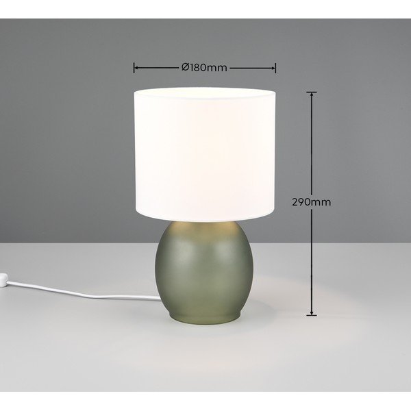 Bílo-zelená stolní lampa s textilním stínidlem (výška 29 cm) Vela – Trio-image-4