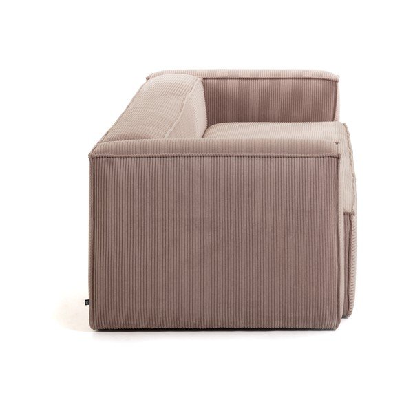 Růžová manšestrová pohovka Kave Home Blok, 240 cm-image-4