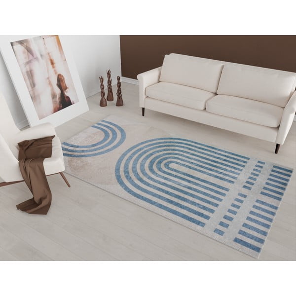 Modrý/šedý koberec 180x120 cm - Vitaus-image-1