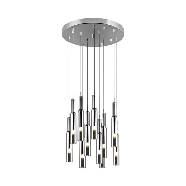 LED závěsné svítidlo se skleněným stínidlem ø 50 cm ve stříbrné barvě Lucent – Trio Select