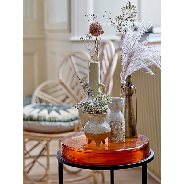 Bílá váza z kameniny Bloomingville Geometric-image-2