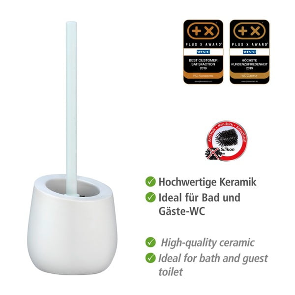 Bílý keramický toaletní kartáč Wenko Badi-image-4