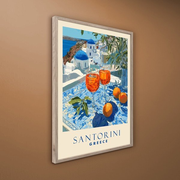 Tištěný obraz s rámem 50x70 cm Santorini – Styler-image-3