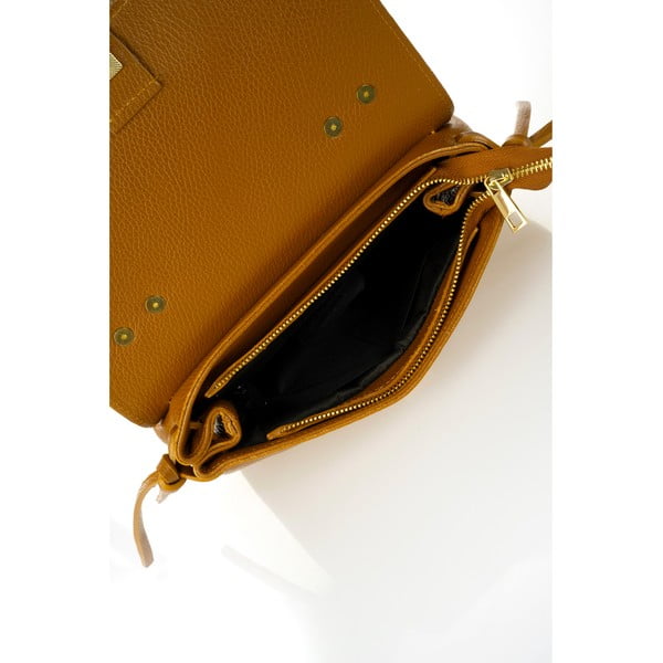 Oranžová kožená kabelka Federica Bassi Anna-image-1