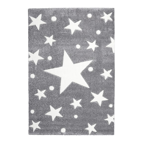 Šedý dětský koberec Happy Rugs Star Constellation, 80 x 150 cm
