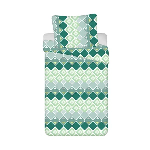 Zelené 4dílné bavlněné povlečení na jednolůžko 140x200 cm Dikona – Jerry Fabrics