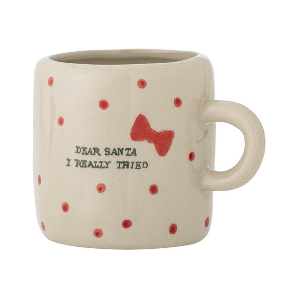 Béžový hrnek s vánočním motivem z kameniny 250 ml Christy – Bloomingville