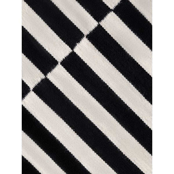 Černo-bílý oboustranný ručně tkaný vlněný běhoun 80x200 cm Donna – Hanse Home-image-4