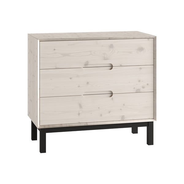 Bílá nízká dětská komoda z borovicového dřeva 100x91 cm Country – Pinio-image-2