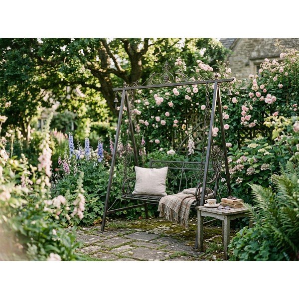 Černá kovová zahradní houpačka Kari - Garden Pleasure-image-3