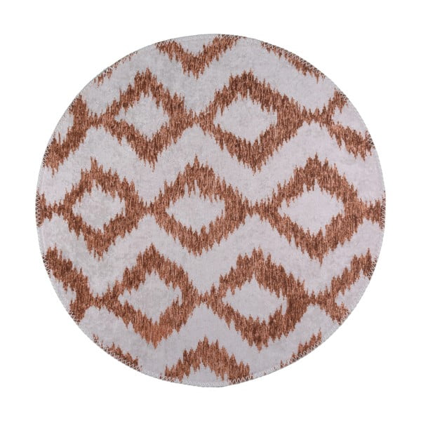 Bílo-oranžový pratelný kulatý koberec ø 80 cm – Vitaus
