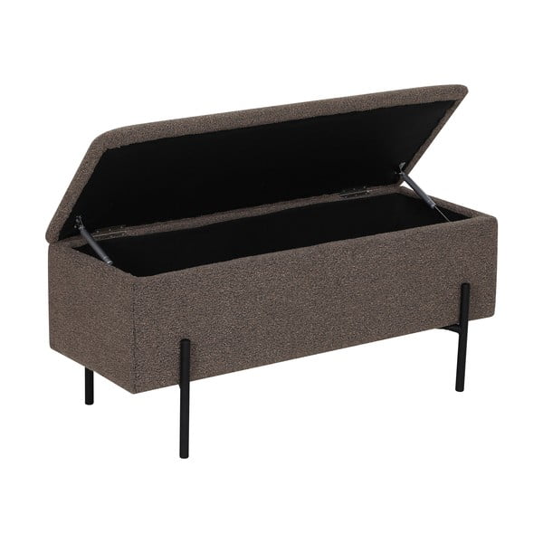 Hnědá lavice z textilie bouclé Watford – House Nordic-image-4