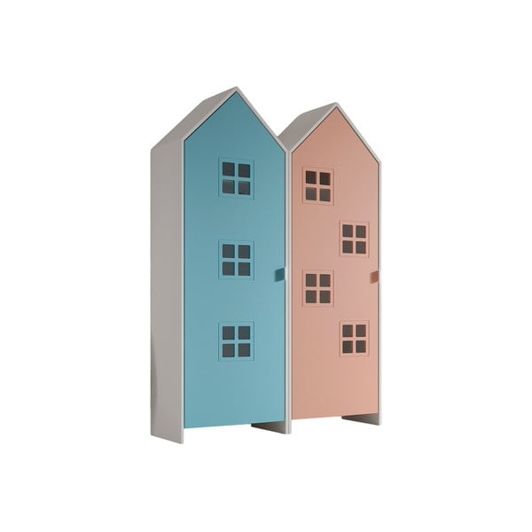 Světle modro-růžová dětská šatní skříň 115x171,5x37 cm Casami – Vipack