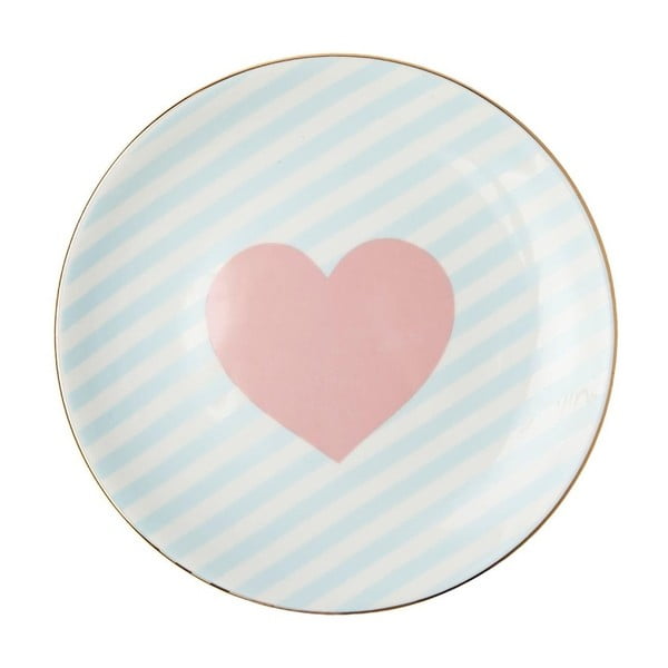Bílý porcelánový talíř Vivas Heart, Ø 23 cm