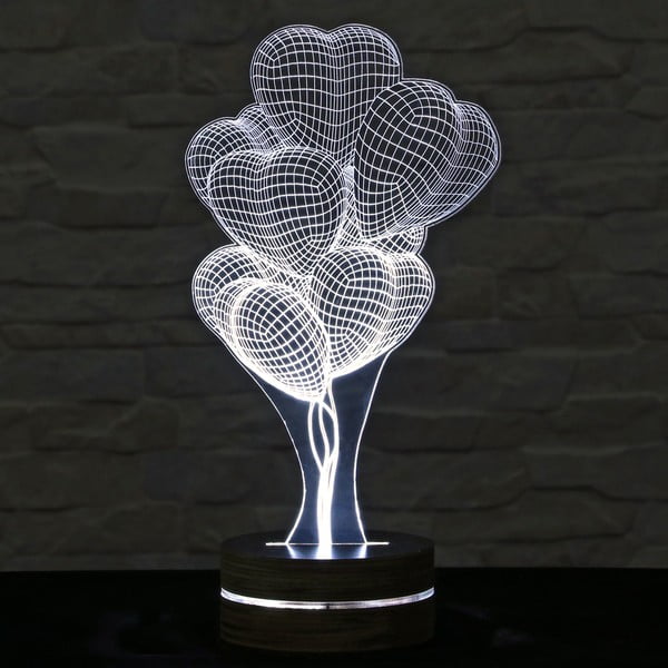 3D stolní lampa Heart Ballons