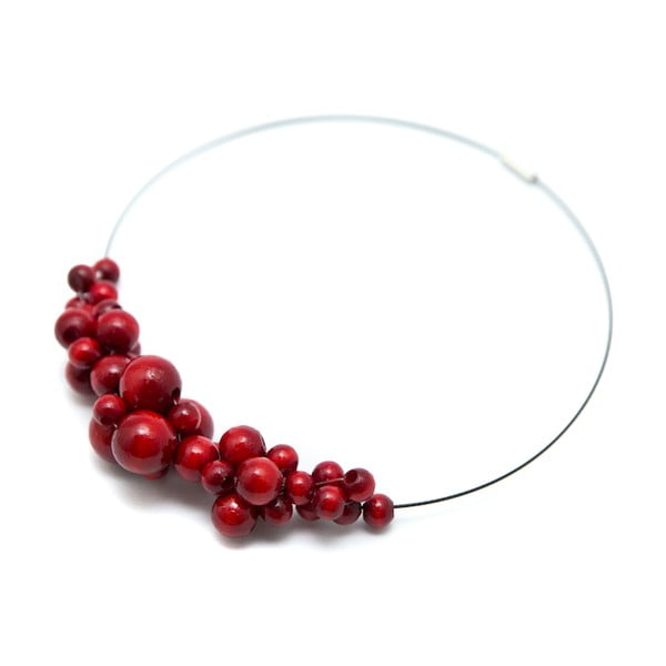 Dřevěný červený náhrdelník Ko-ra-le Foam