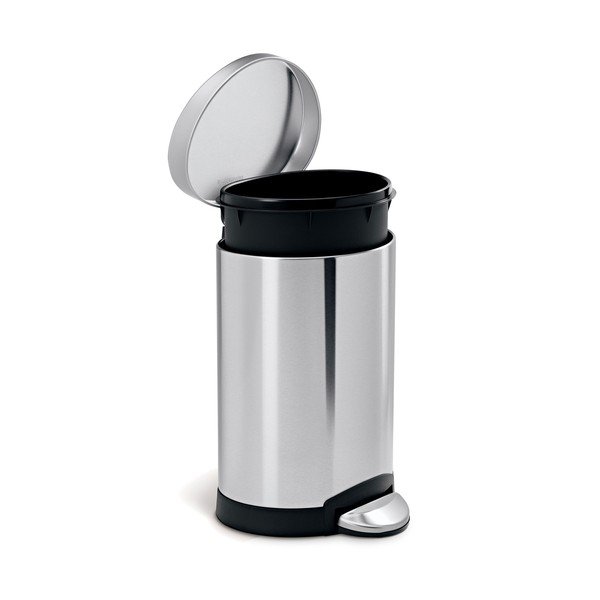 Nášlapný ocelový odpadkový koš v matně stříbrné barvě 6 l – simplehuman-image-4