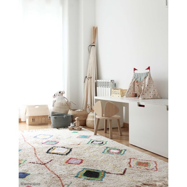 Krémový pratelný ručně tkaný bavlněný koberec 140x200 cm Kaarol – Lorena Canals-image-3