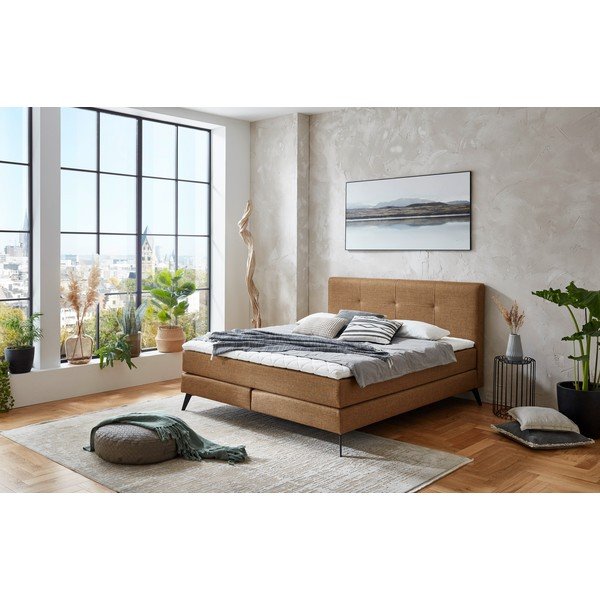 Hnědá boxspring postel 180x200 cm ANCONA – Meise Möbel-image-1