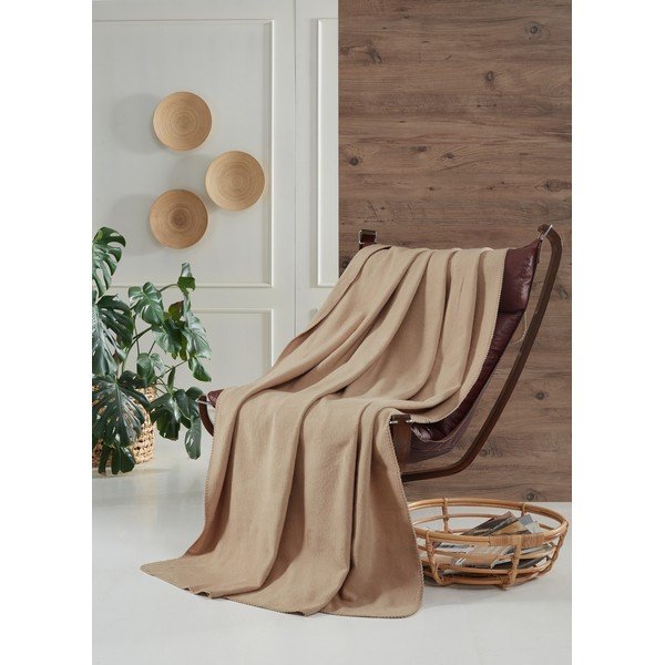 Béžová fleecová deka 130x170 cm Brighton – Mijolnir-image-1