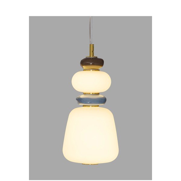 Bílé/ve zlaté barvě kovové LED stmívatelné závěsné svítidlo s porcelánovým stínidlem/se skleněným stínidlem ø 17 cm Palo – Nova Luce-image-1